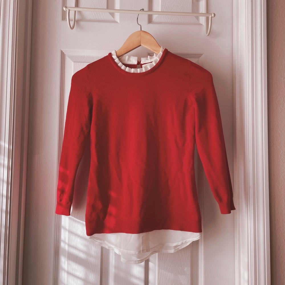 MAISON JULES | RED LAYERED SWEATER
